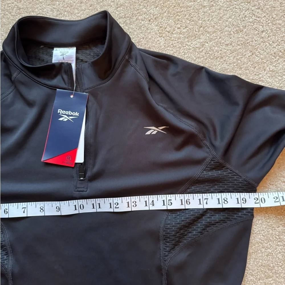 NWT Reebok part Mesh Black Performance Top Size Large - Picture 1 of 8